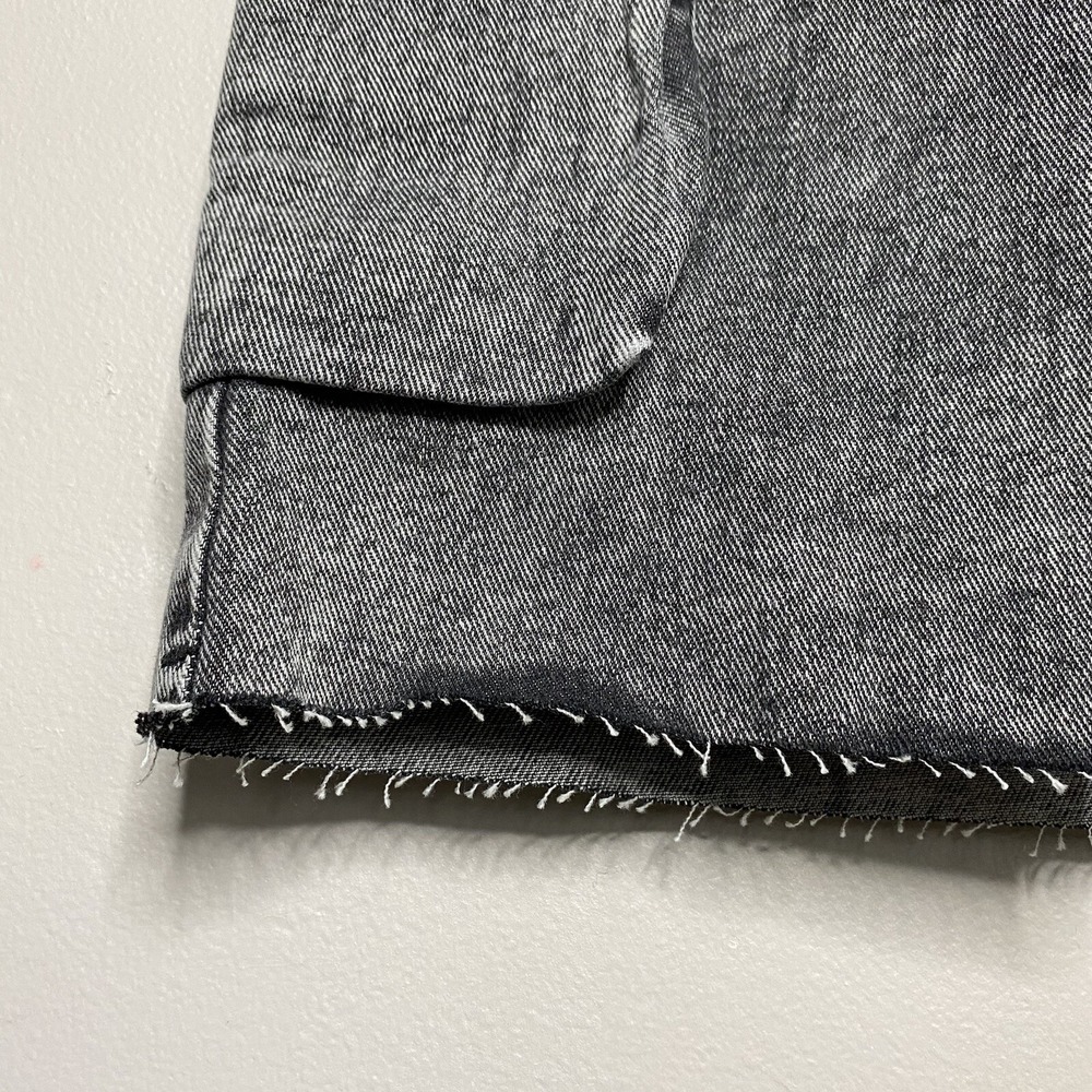 True Religion Vintage Style Charcoal Wash‎ Denim Cargo Midi Skirt Slit Front 27 - Picture 8 of 16